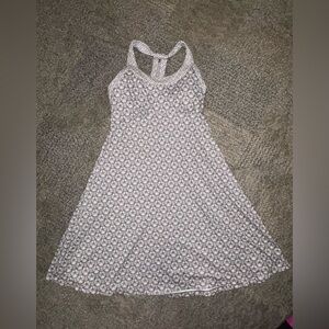 prAna Yoga Gray Quinn Bra Halter Racerback Tennis Athleisure Dress Size M. EUC.